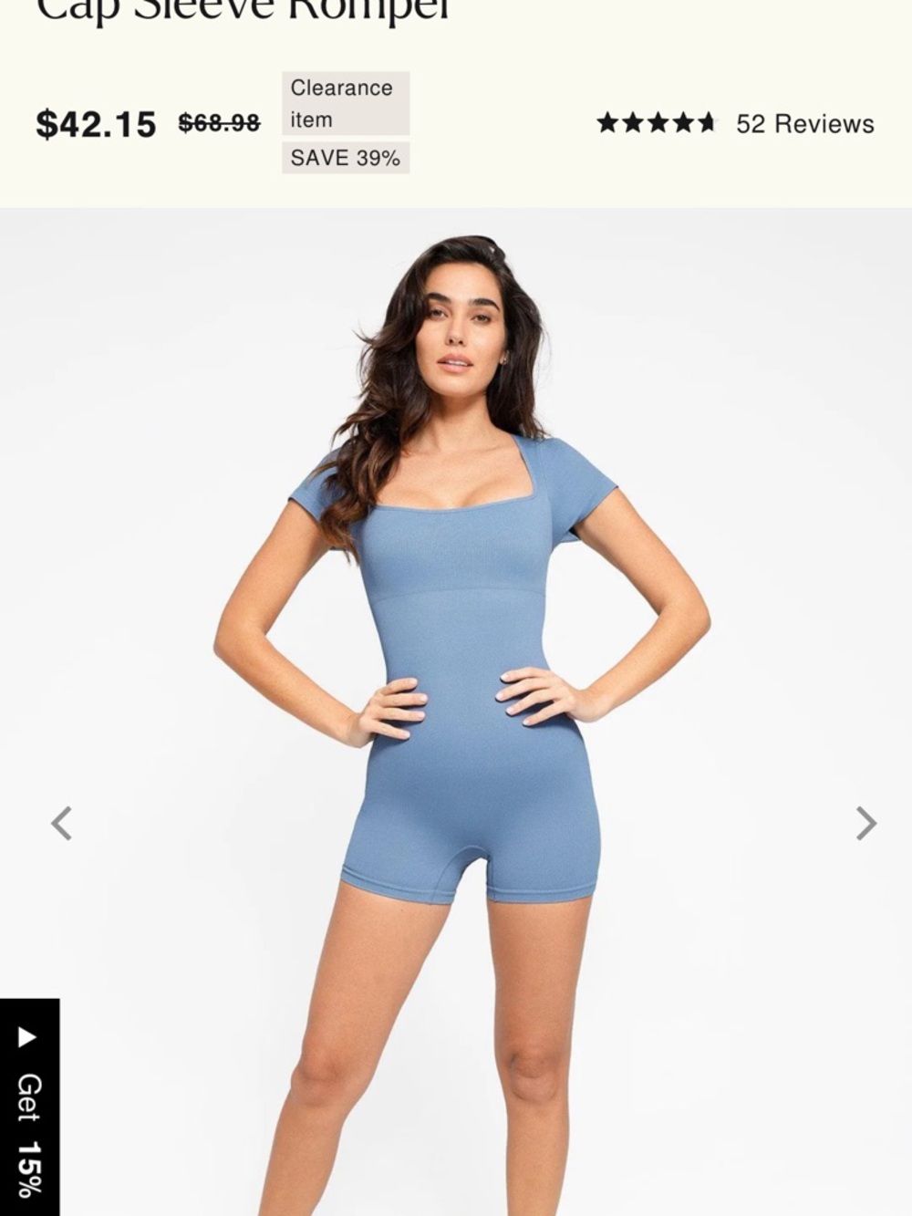 Cap Sleeve Blue Romper Jumpsuit